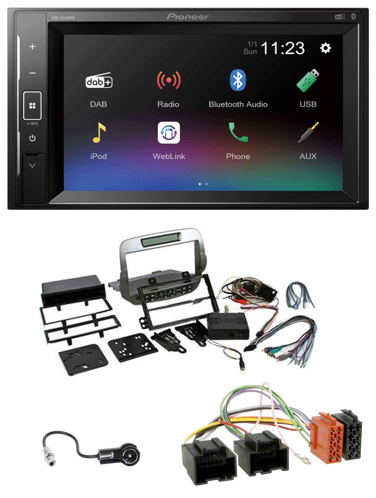 Pioneer DAB MP3 2DIN Bluetooth USB Car Stereo for Chevrolet Camaro 2010-2015 Silver