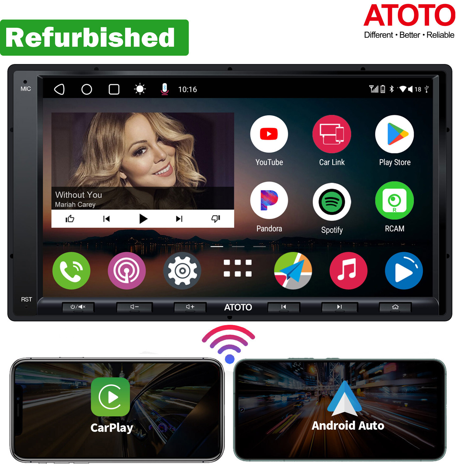 ATOTO A6 7IN 2DIN Android Car Stereo-2G+32G Wireless Android Auto & CarPlay,2xBT