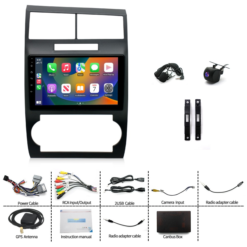 4+64G Android15 CarPlay Stereo Radio GPS For Dodge Charger Magnum 2005 2006 2007