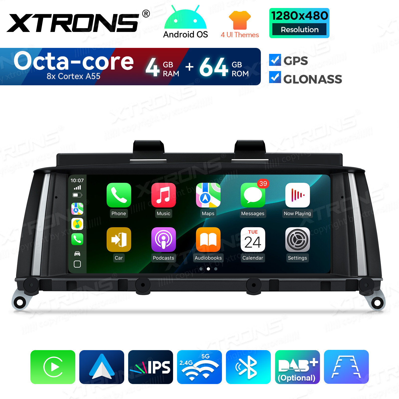 8.8″ Android 14 Car GPS Stereo 8Core 4+64GB CarPlay For BMW X3 F25 CIC 2011-2013