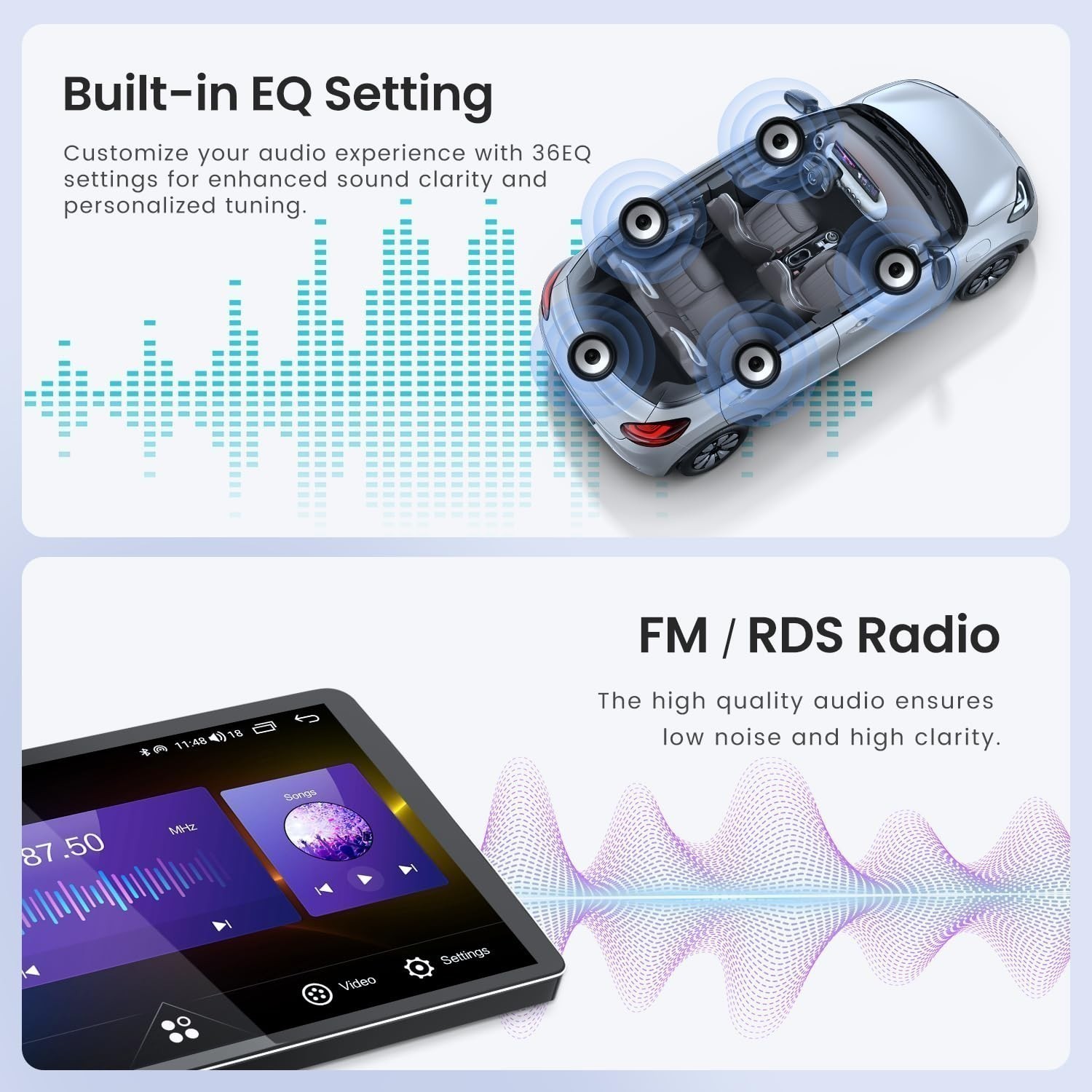 Car Radio Stereo Carplay For 07-12 Toyota RAV4 4+64G 12.3in Audio In-Dash Units