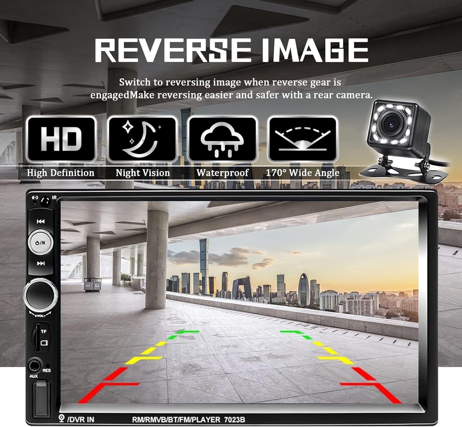7″ Double Din Car Stereo MP5 Touchscreen Bluetooth Radio Mirror Link + Camera