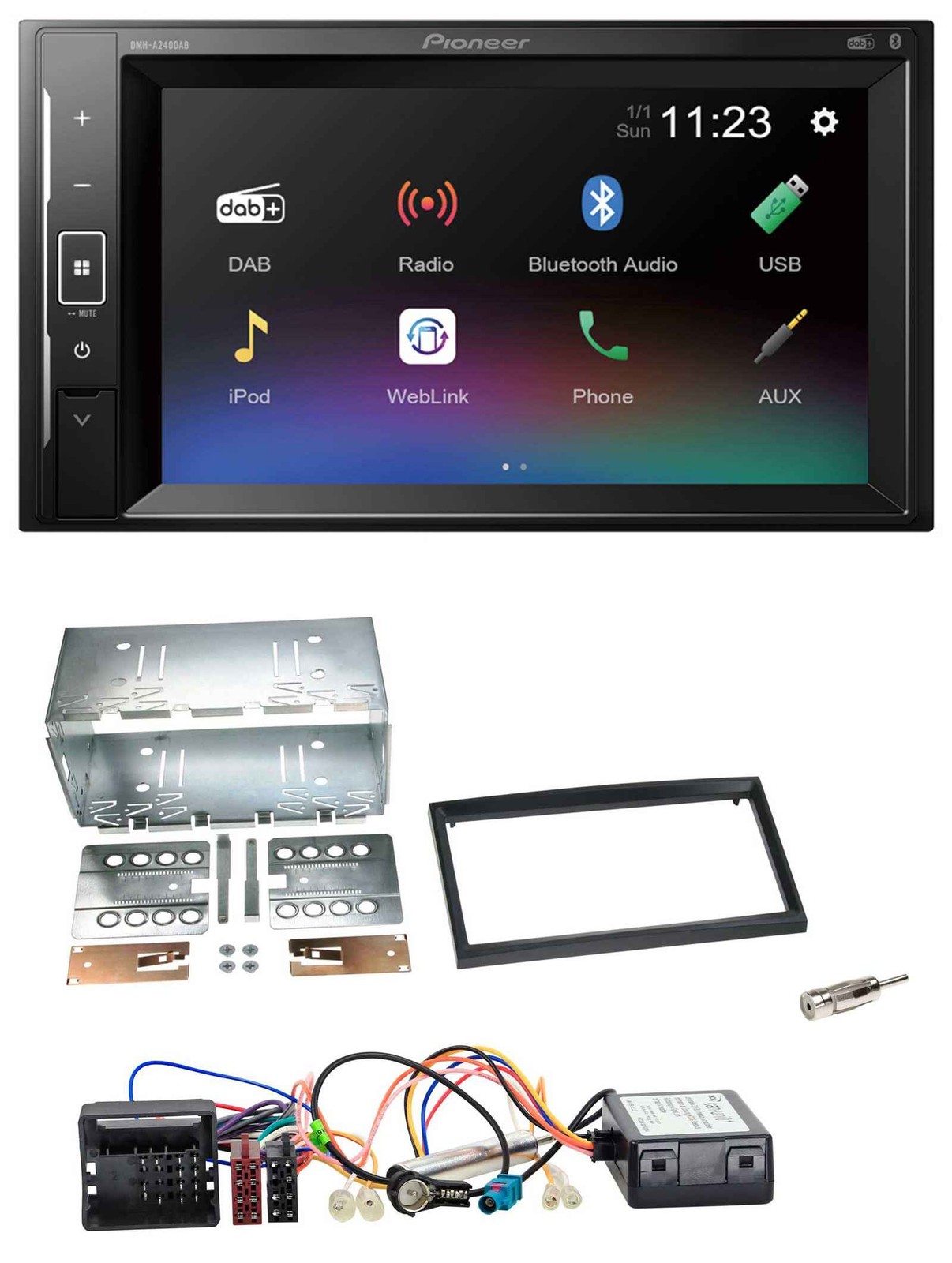 Pioneer DAB CAN-Bus 2DIN Bluetooth USB Car Stereo for Berlingo 2008 -2018 Black