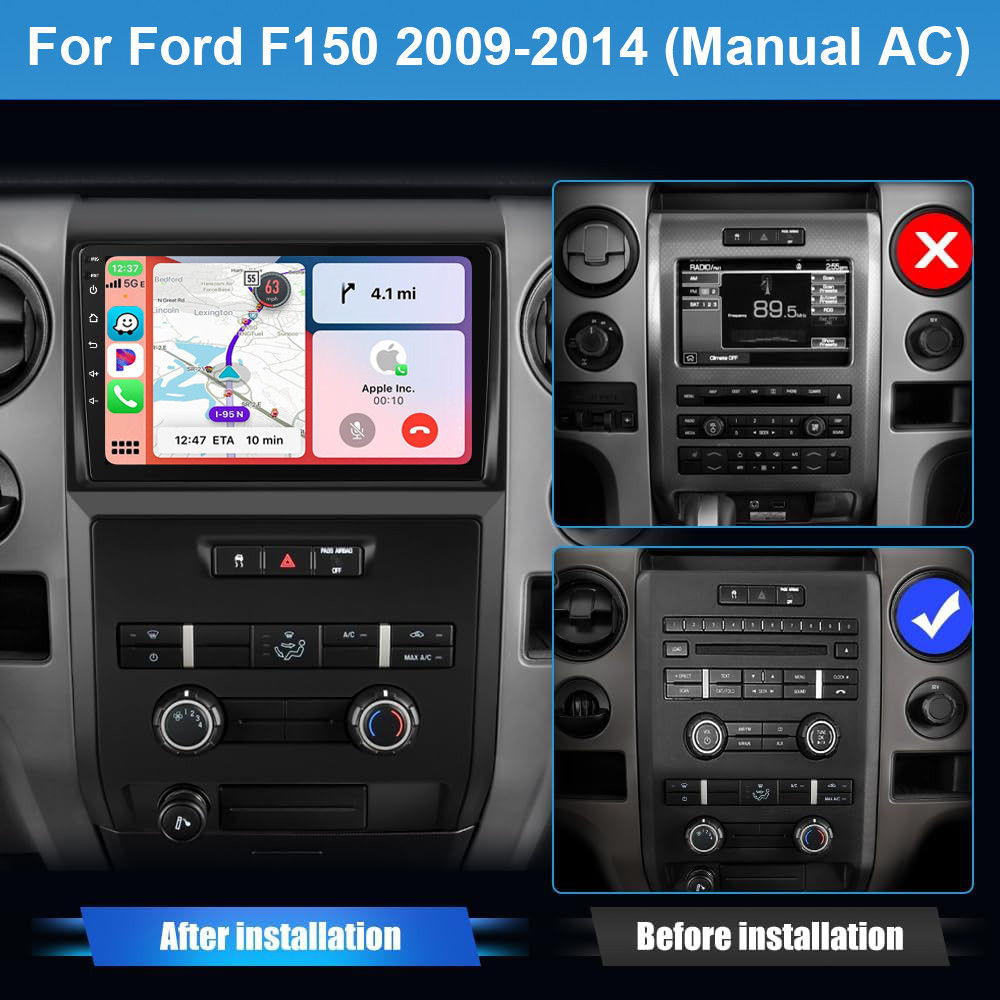 9″ For Ford F150 2009-2014 Android 13 Carplay Car Stereo Radio WiFi GPS Navi+CAM