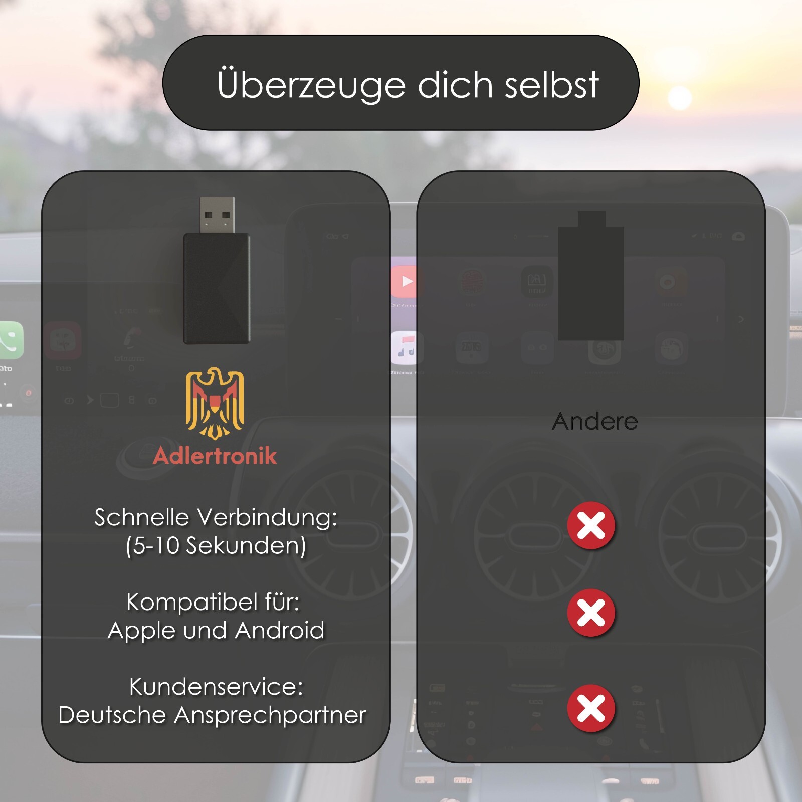 Für Range Rover / Land Rover Apple Carplay Wireless Android CarPlay Adapter