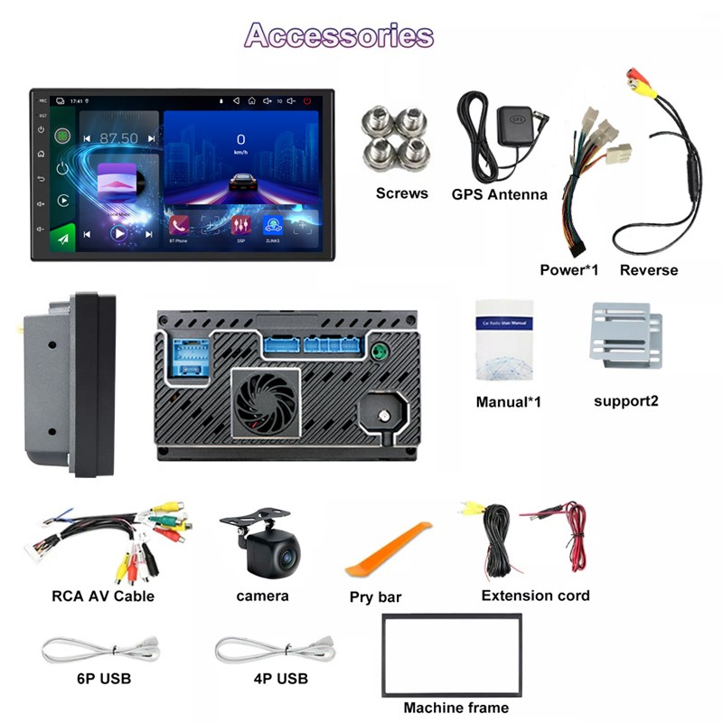 GPS 7″ For Toyota Tacoma 1998-2004 CarPlay Android 15 Car Stereo Radio Head Unit