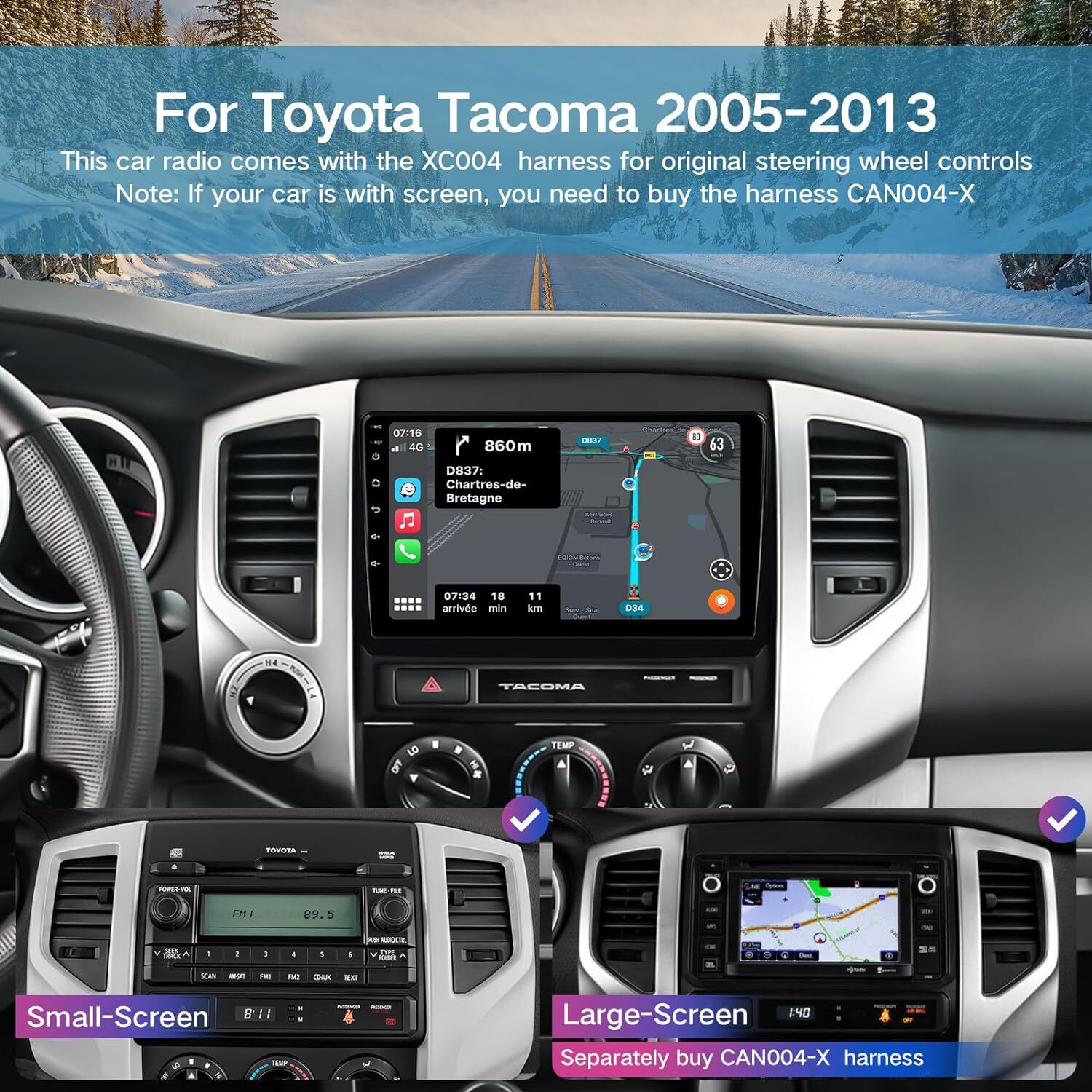 For Toyota Tacoma 2005-2015 Car Radio Android 13Stereo Carplay GPS 32GB Player