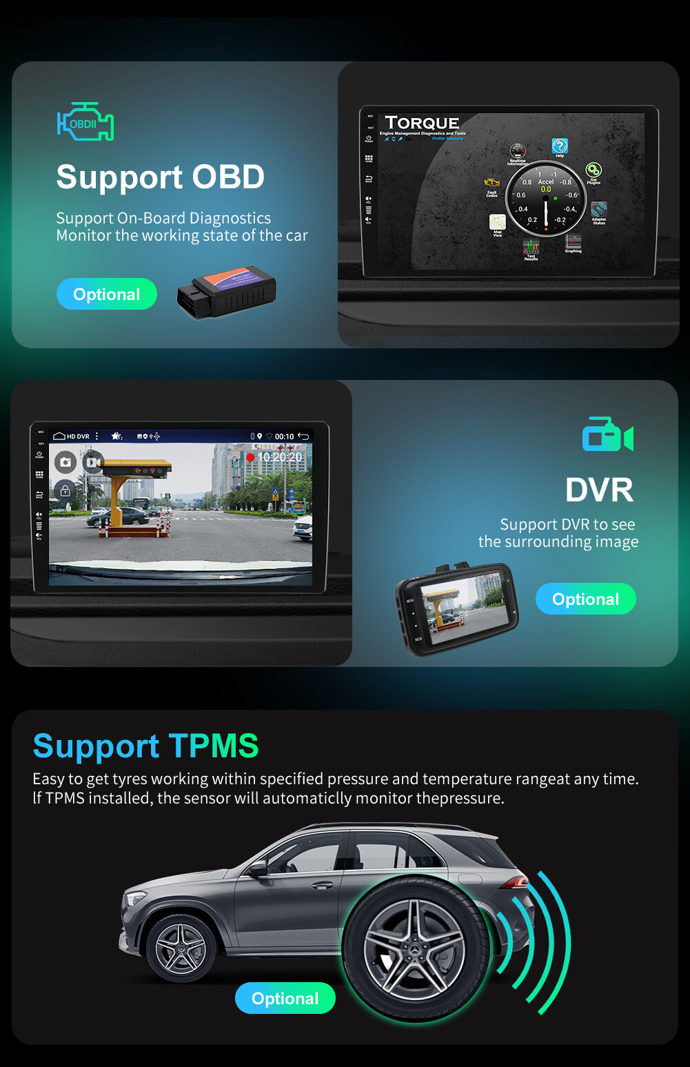 10.1”IPS Double 2 Din Car Stereo Radio GPS CarPlay Navi DSP SWC AM BT 8GB+256GB