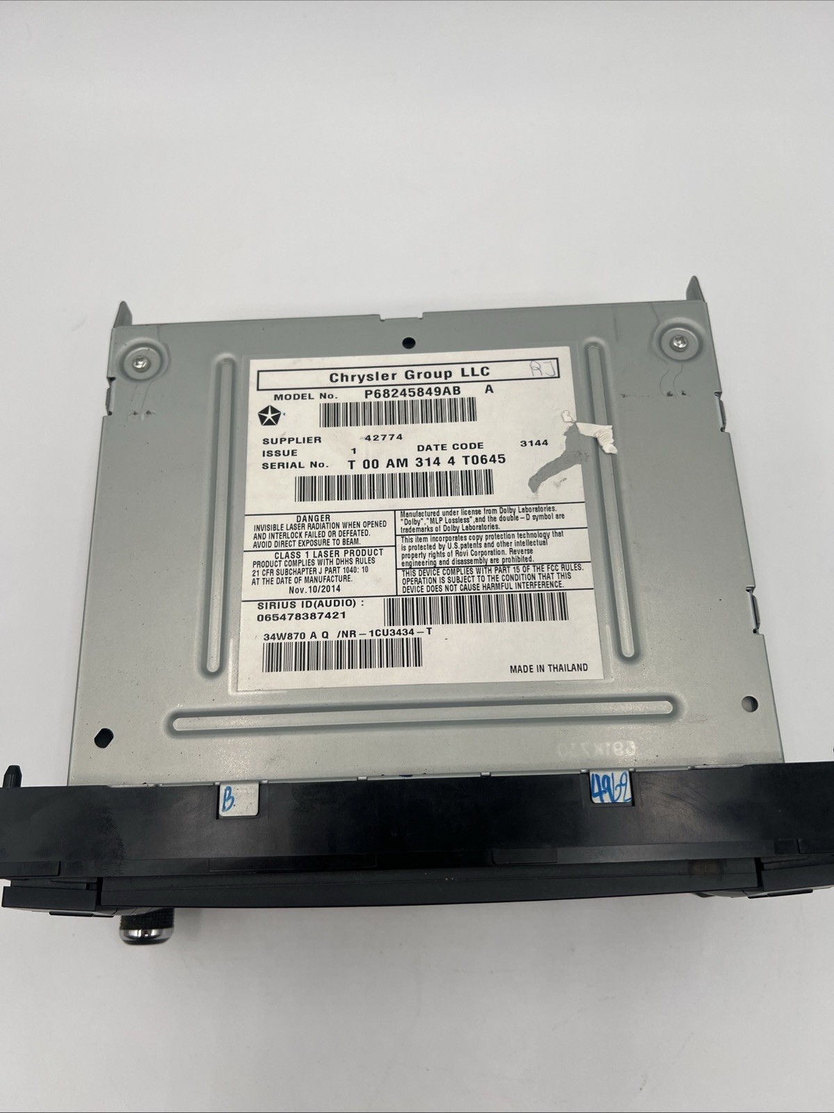 2007-2014 Chrysler Dodge Jeep Radio CD OEM P68245849AB **Parts Only
