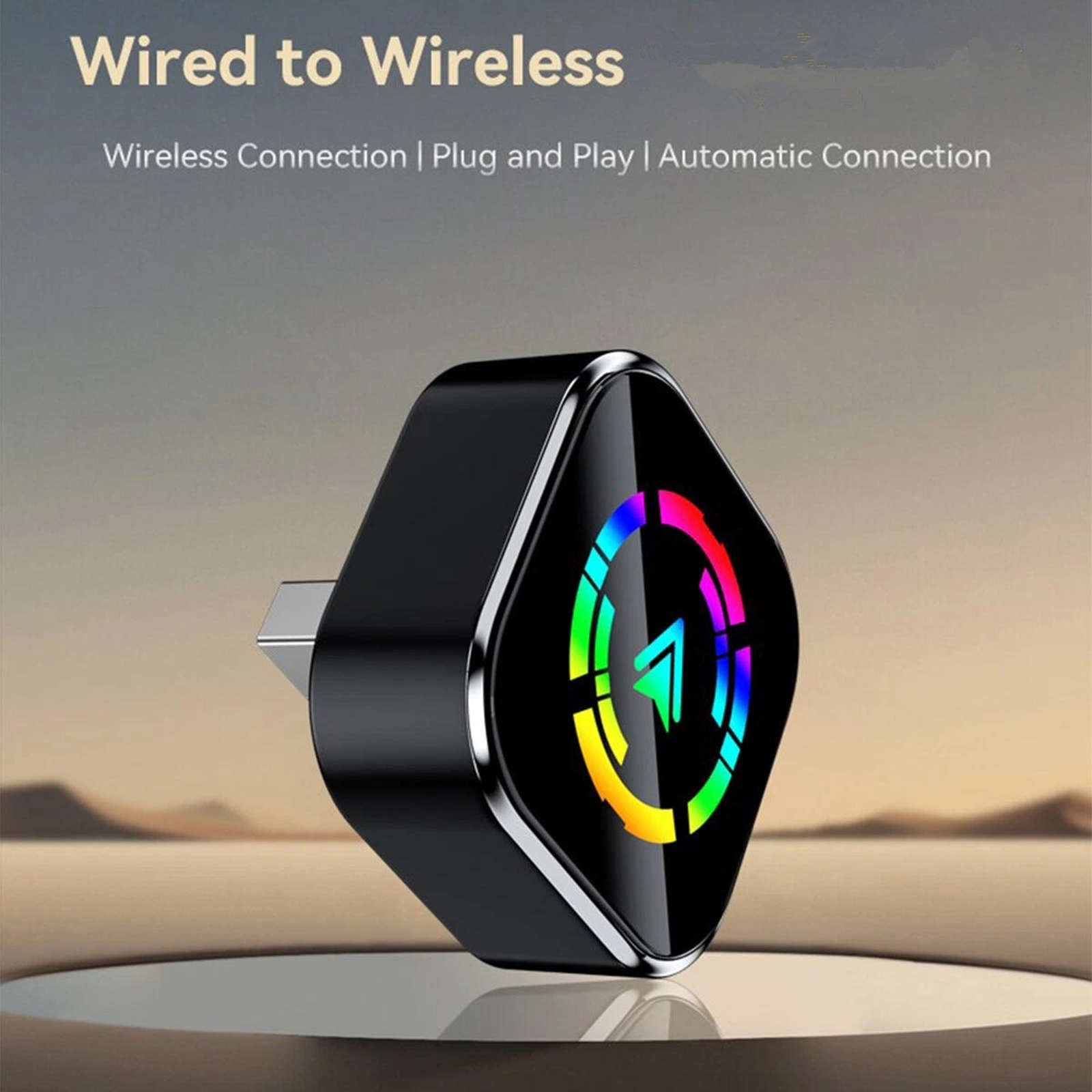 CarPlay Wireless Dongle Adapter Plug Play for iPhone iOS Android Auto Car System