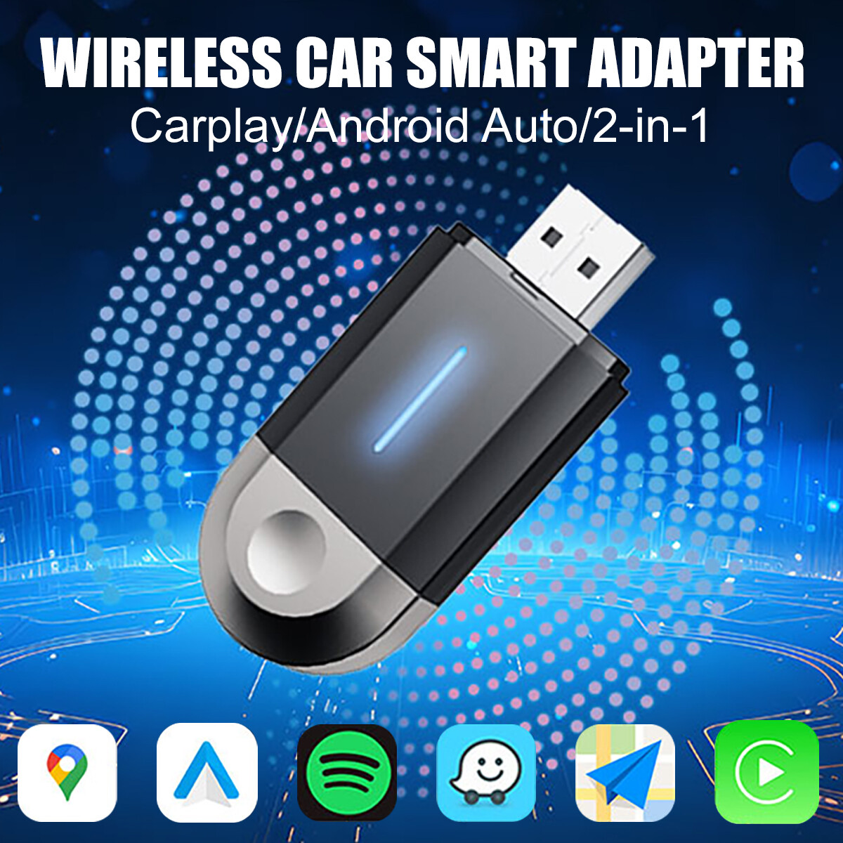USB Wireless CarPlay Adapter.For iPhone Apple Wireless Carplay Dongle Plug&Play—