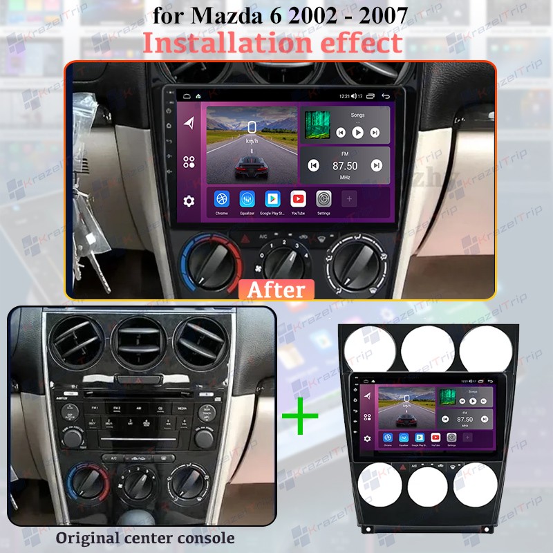 8 Core 64GB Car Radio for Mazda 6 2002 – 2007 CarPlay Audio Android Head Units