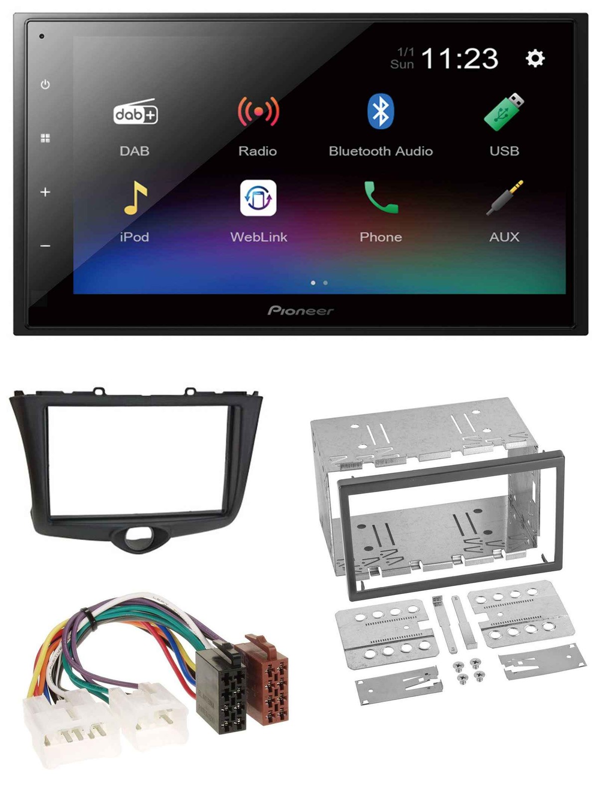 Pioneer USB Bluetooth DAB 2DIN MP3 Car Stereo for Toyota Yaris (2003-2005)