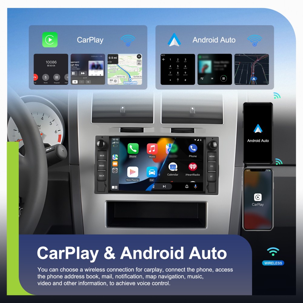 4+64GB For 2009-2012 Dodge Ram Android 15.0 Carplay Car Stereo Radio GPS Navi FM