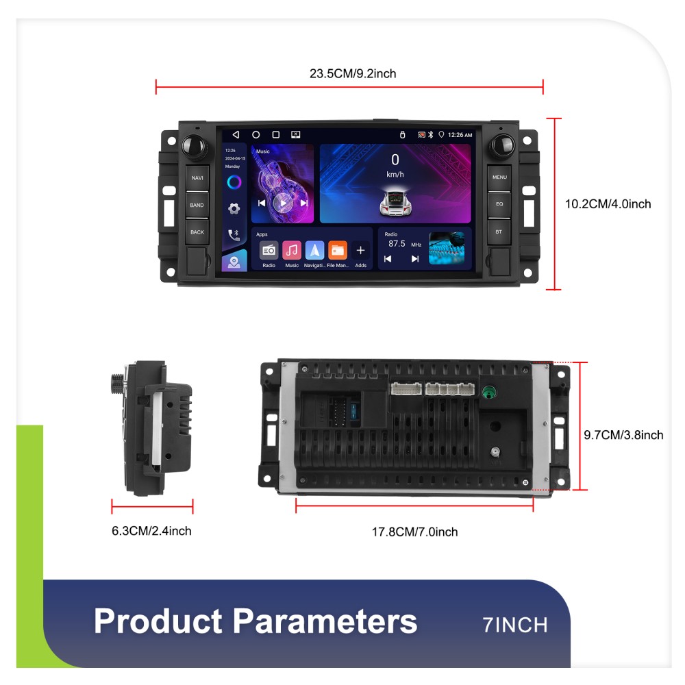 4+64GB For 2009-2012 Dodge Ram Android 15.0 Carplay Car Stereo Radio GPS Navi FM