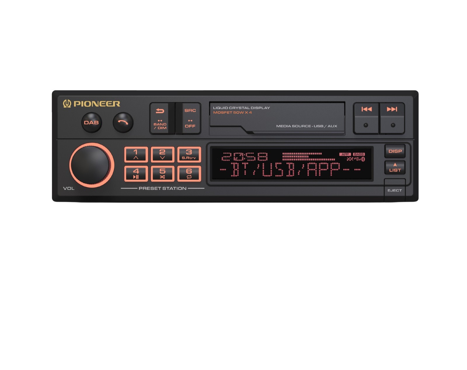 Pioneer SXT-C10PS – Retro Tape Deck Style BT DAB+ USB Aux Car Stereo IN STOCK
