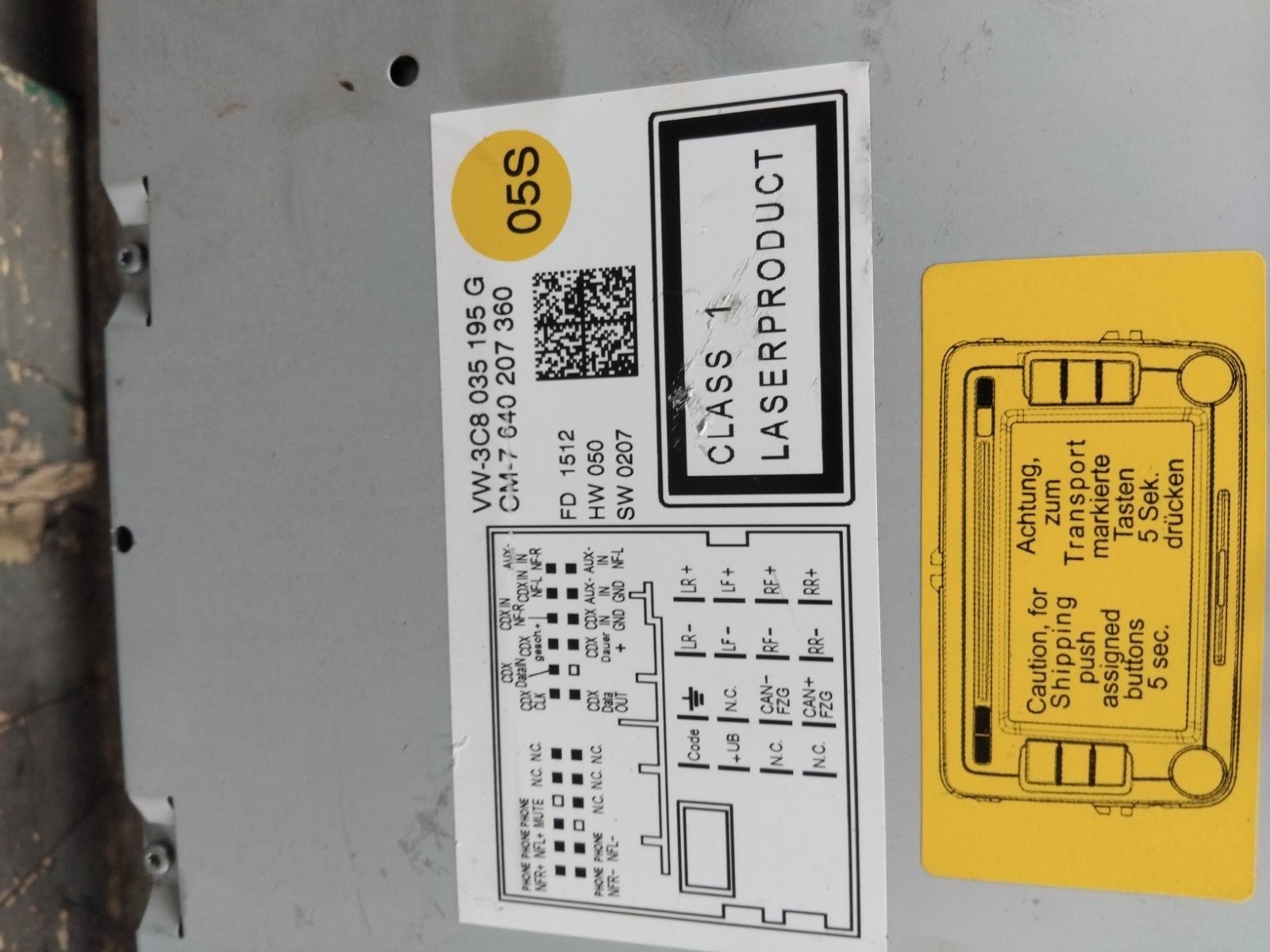 Volkswagen Polo 6R Touchscreen Media Player Stereo Unit 3C8035195G – GS #JK12