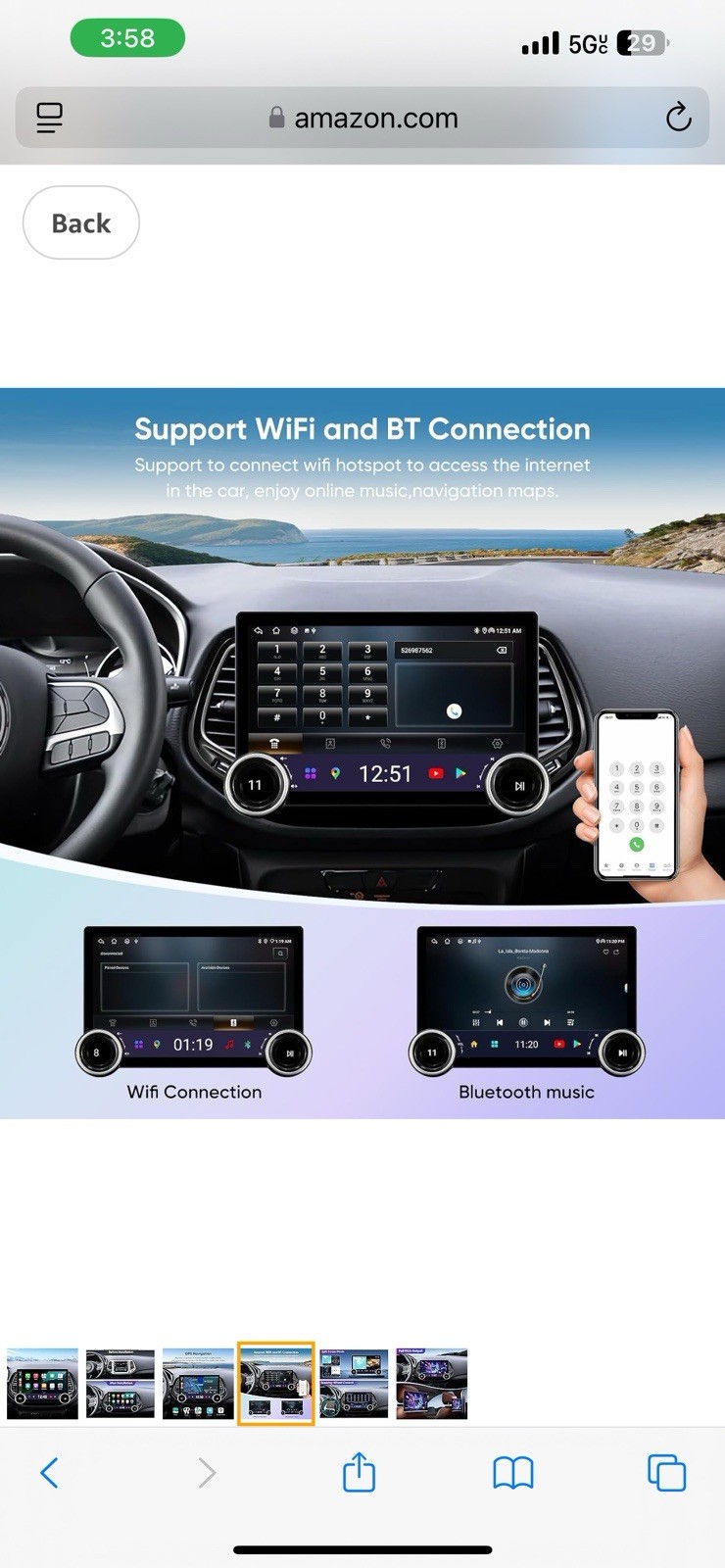 Android Car Stereo Upgrade Radio for Jeep Compass 2017-2020 Replacement “11.5