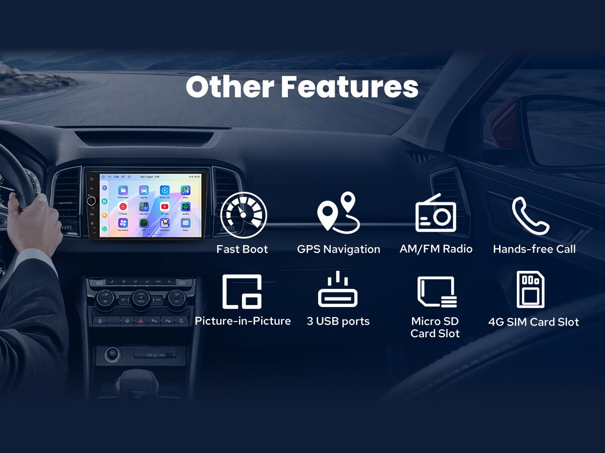 9 Inch Single Din Touch Screen Carplay Universal Android 13 Car Radio with Knob