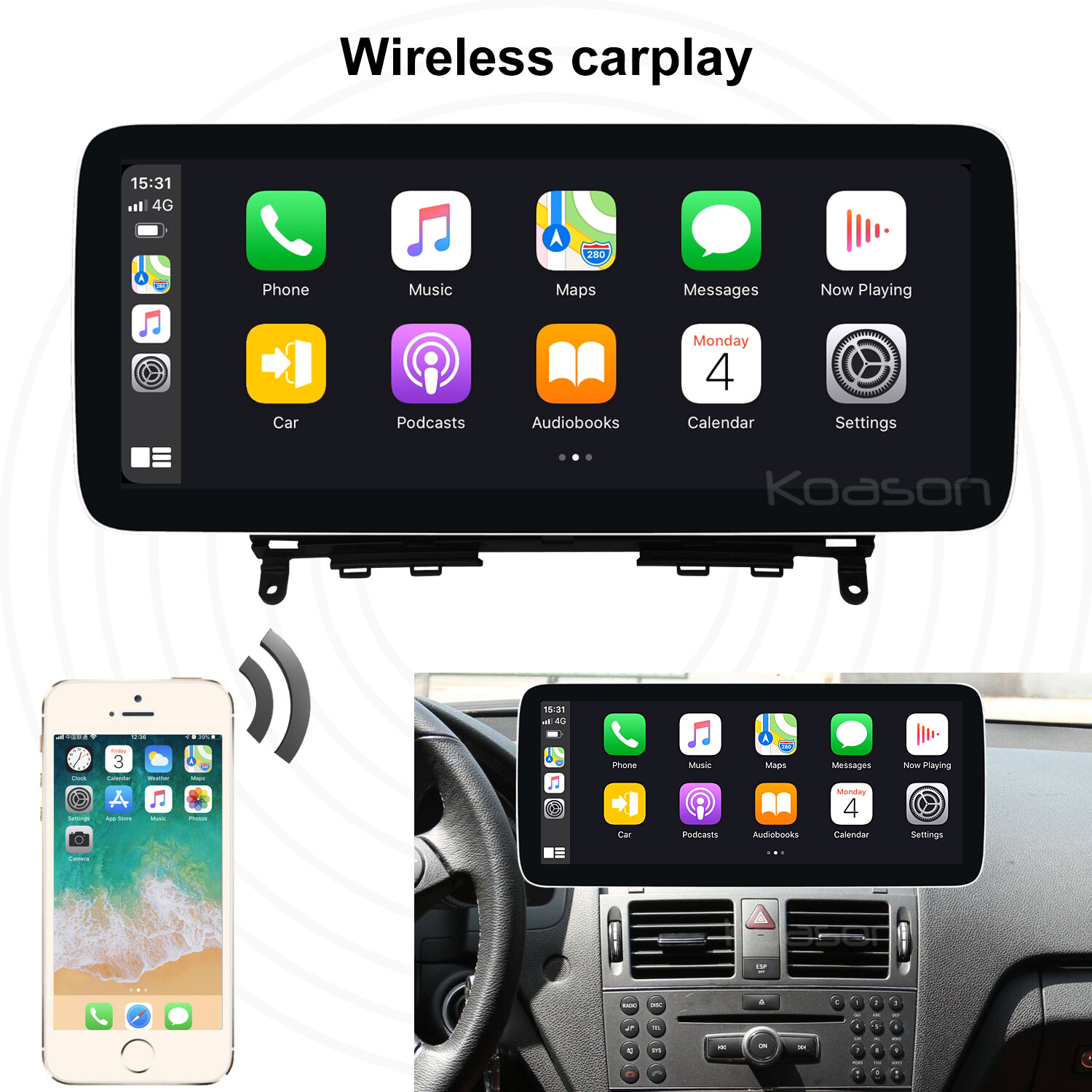 SMOONAVI 12.3” Mercedes Benz C W204 Screen 8+128G Android13 Carplay Autoradio