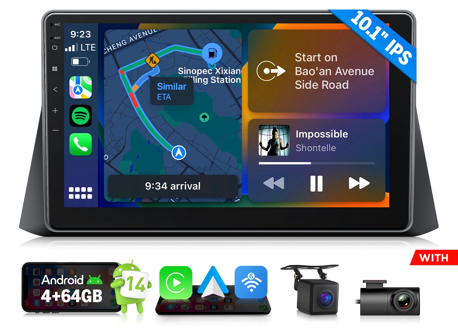 For Honda Accord IPS Display Car Stereo Radio Wireless CarPlay Navigation WiFi 6