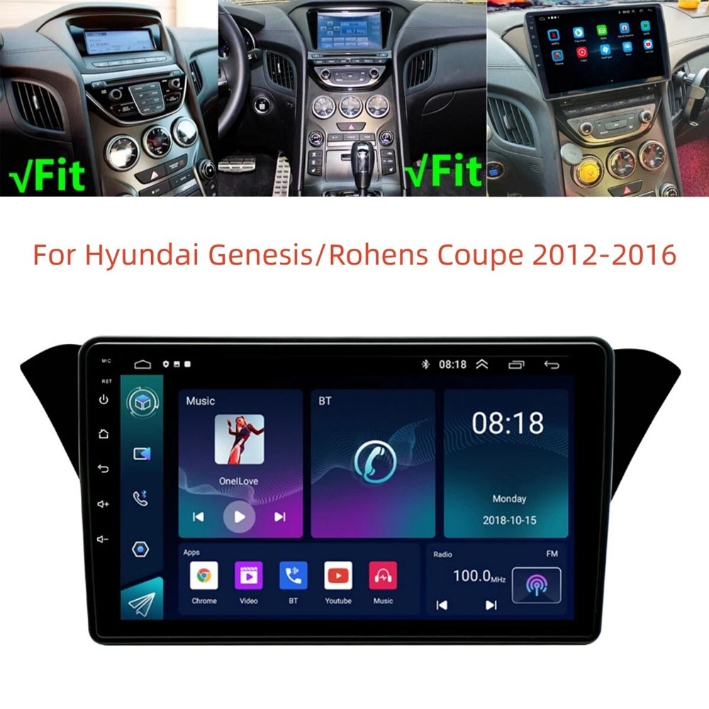Apple CarPlay Car Radio 4+64G GPS For Hyundai Genesis Coupe 2013-2016 Android 15