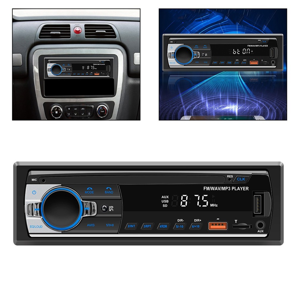 Sleek Black Design Powerful 60W Digital car for mp3 player features USB input