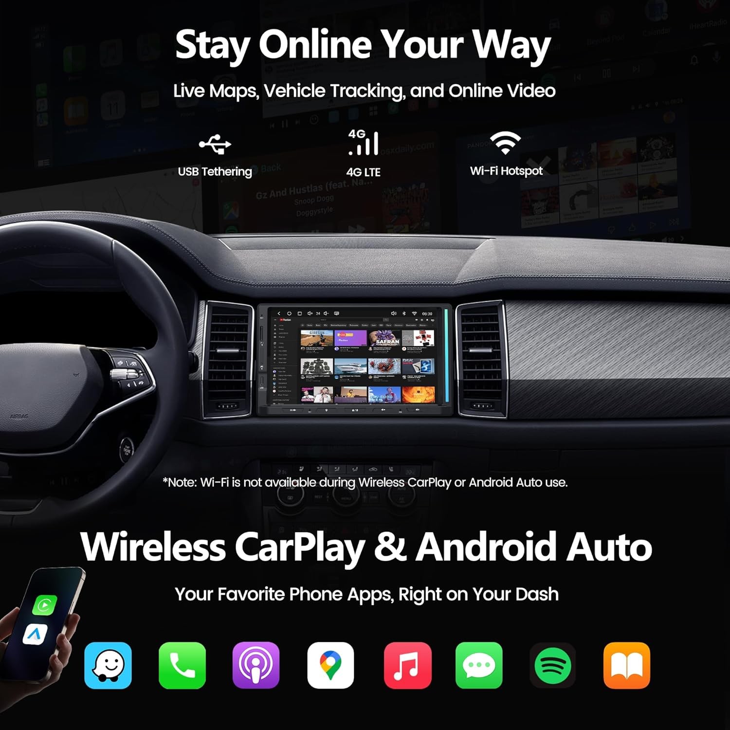 ATOTO S8 7IN Car Stereo 2DIN GPS Track NAVI Radios Wireless Android Auto CarPlay