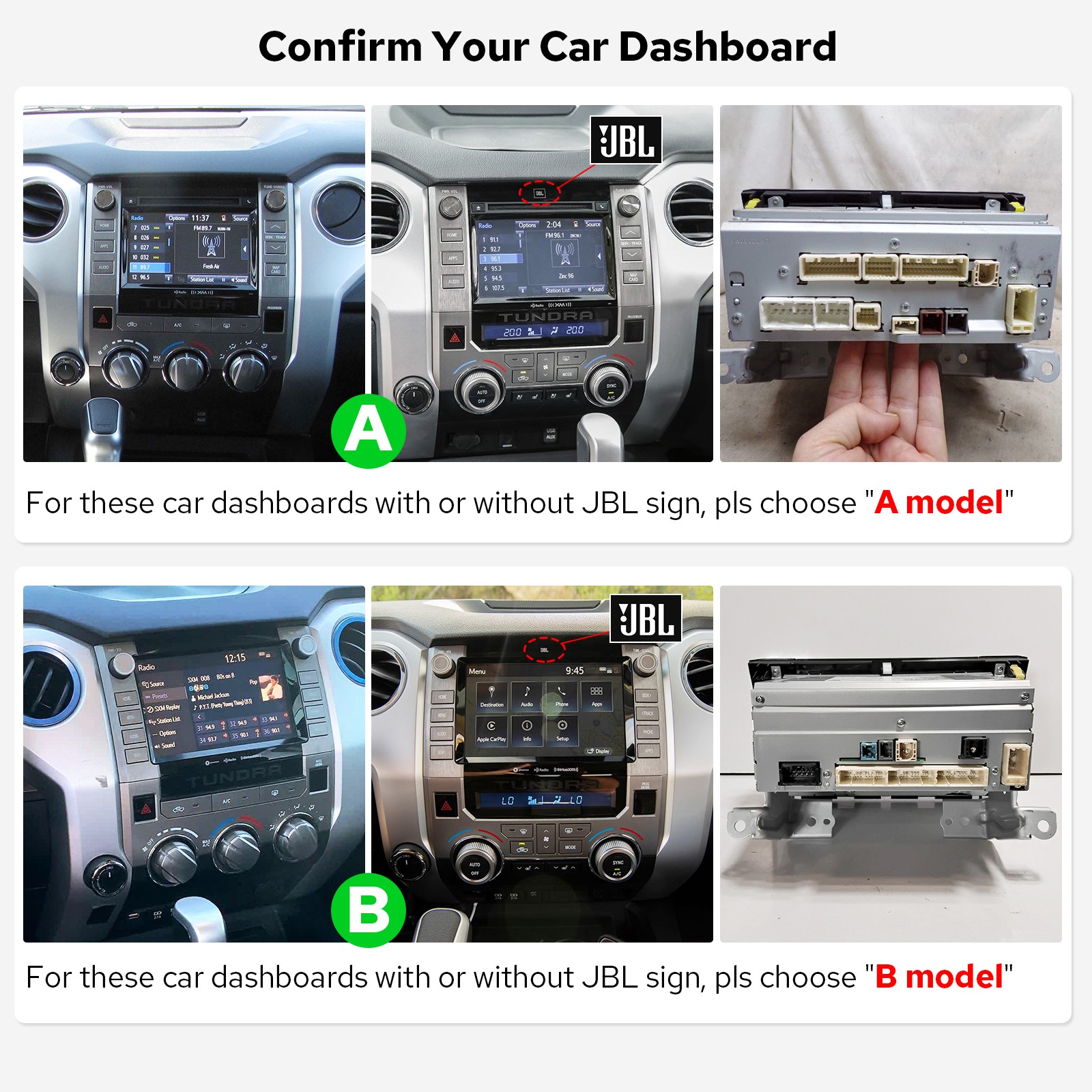 Plug & Play Head Unit for 2014-2021 Toyota Tundra 12.3″ QLED Screen GPS Navi FM