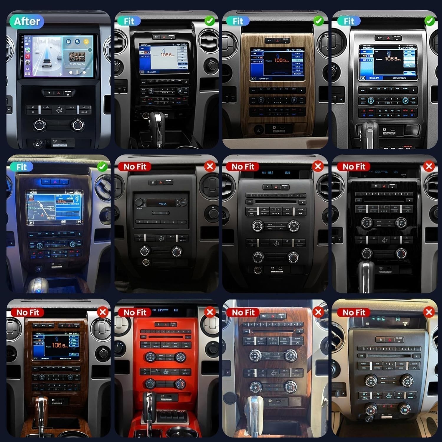 FOR FORD F150 2009-2014 F-150 CARPLAY ANDROID 15 CAR STEREO RADIO GPS NAVI 4+64G