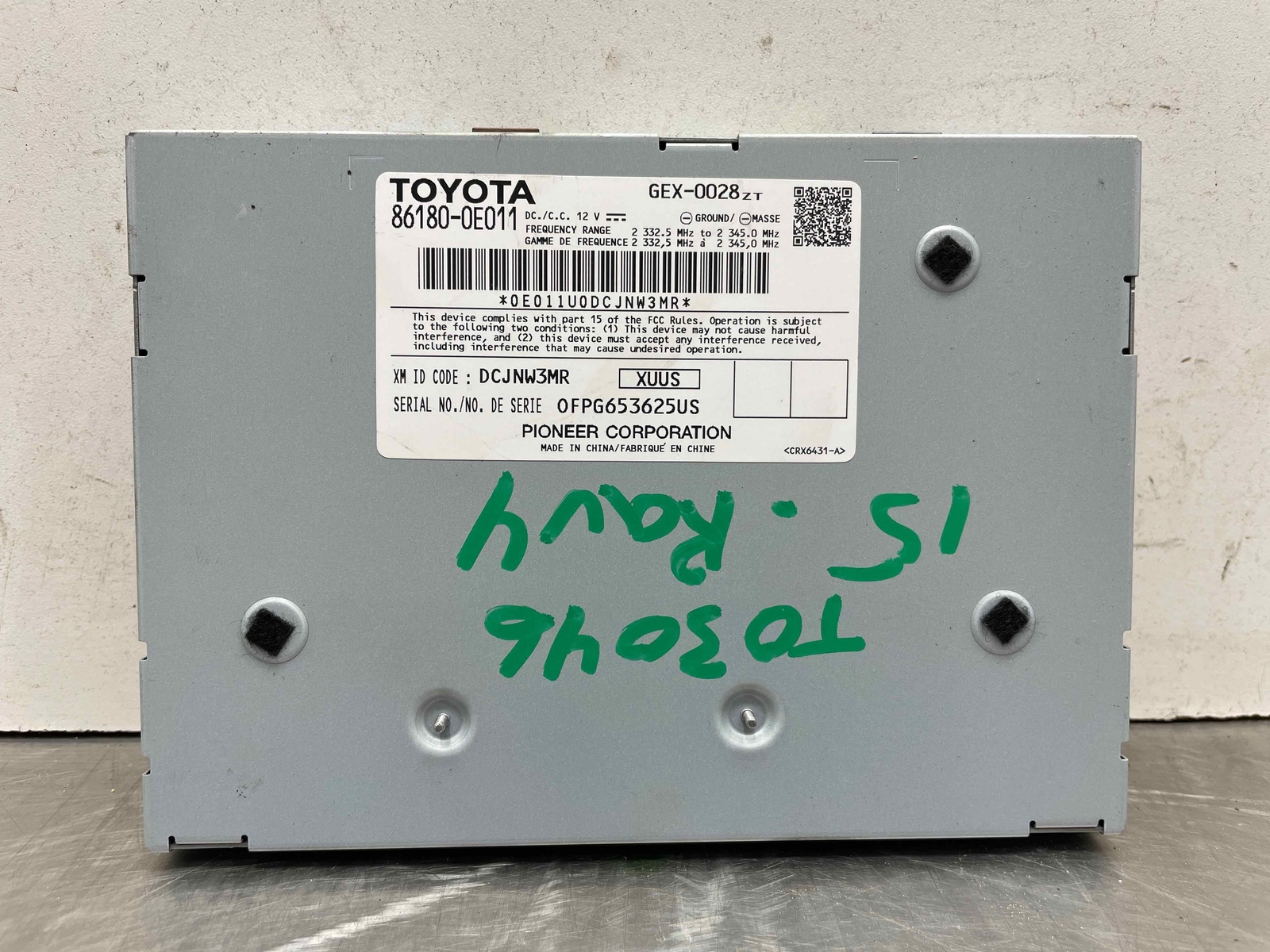 2015 Toyota Rav-4 Xle Satellite Xm Computer Control Module Oem 86180-0e011 14