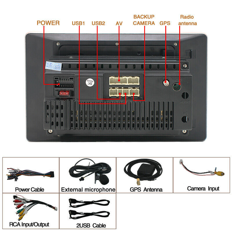 10″ 2DIN Android 13.0 Car Stereo Radio Carplay GPS Wifi Rotatable Screen 2G+32G