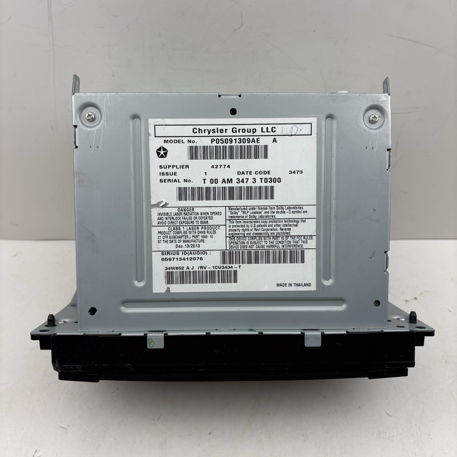 For Parts Untested OEM Chrysler Dodge Jeep Ram Navigation Radio P05091309AE