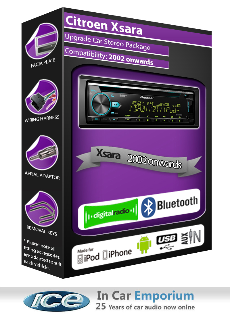 Citroen Xsara DAB radio, Pioneer stereo CD USB AUX player, Bluetooth handsfree