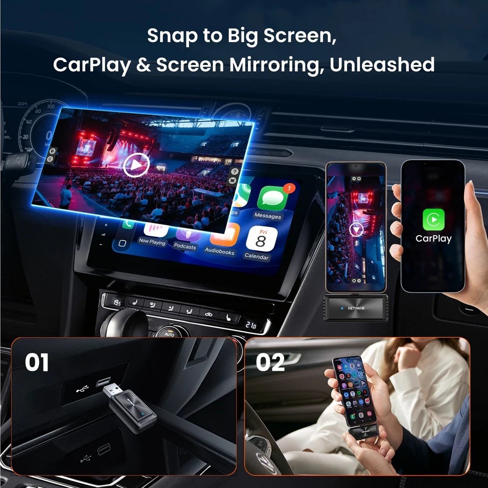 3-IN-1 Wireless CarPlay & All-Platform Wireless Screen Mirroring Android / iOS