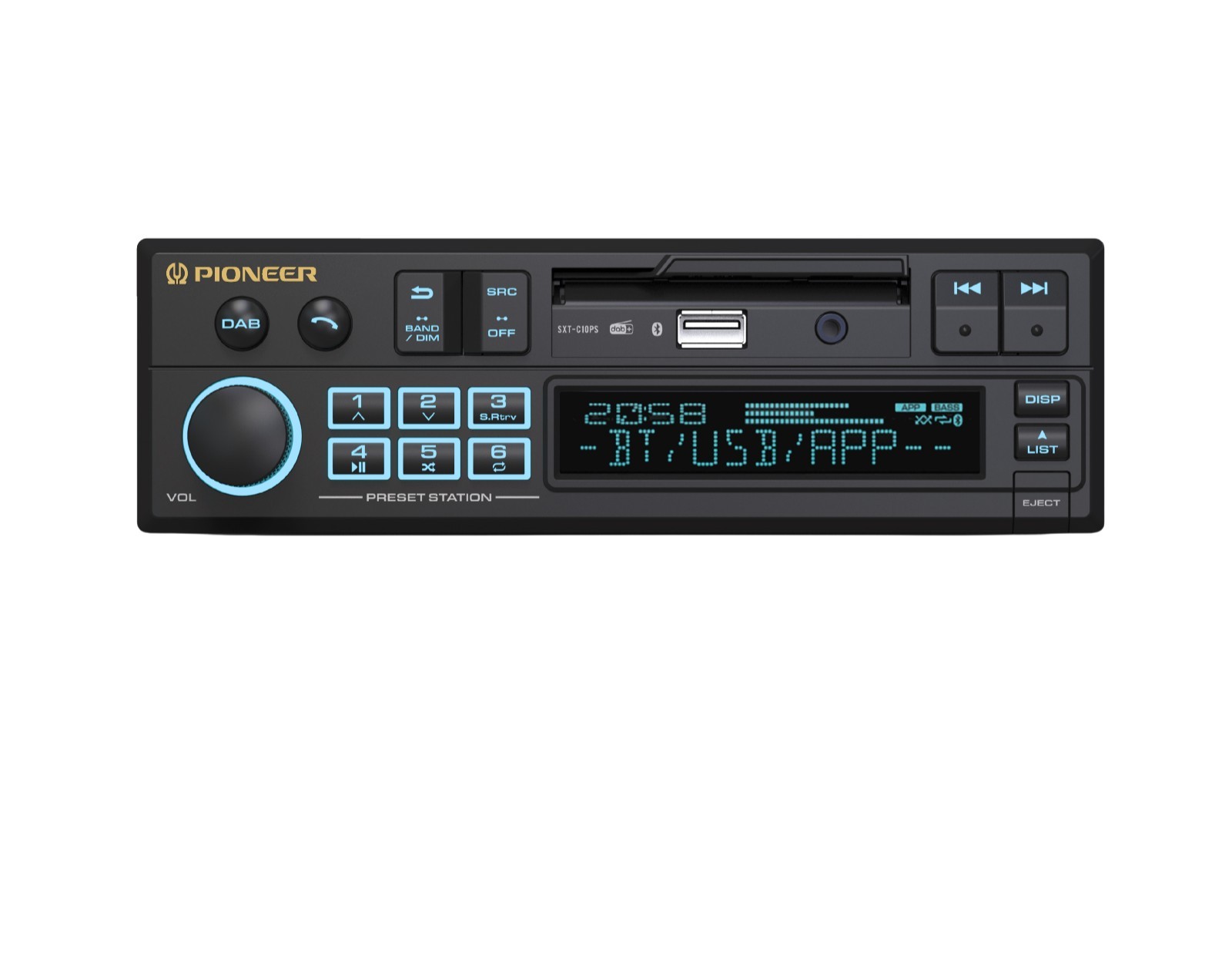 Pioneer SXT-C10PS – Retro Tape Deck Style BT DAB+ USB Aux Car Stereo IN STOCK