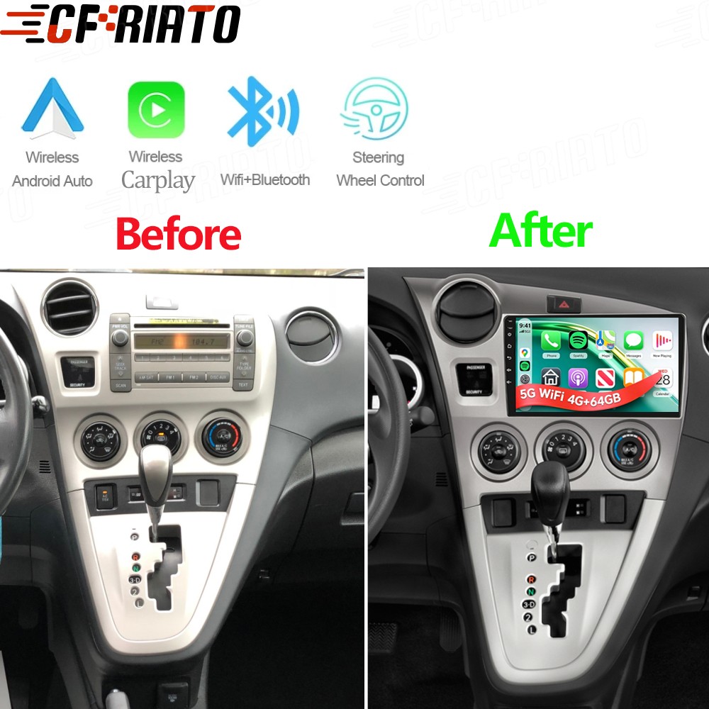 For Toyota Matrix 2009-2014 4+64GB Android 15 Car Stereo Radio GPS Navi Carplay