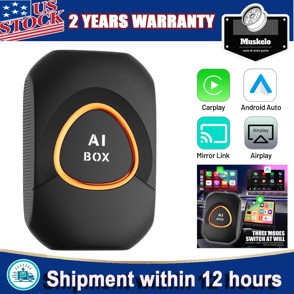 4 in 1 Wireless CarPlay & Android Auto AI Box For Netflix YouTube Airplay