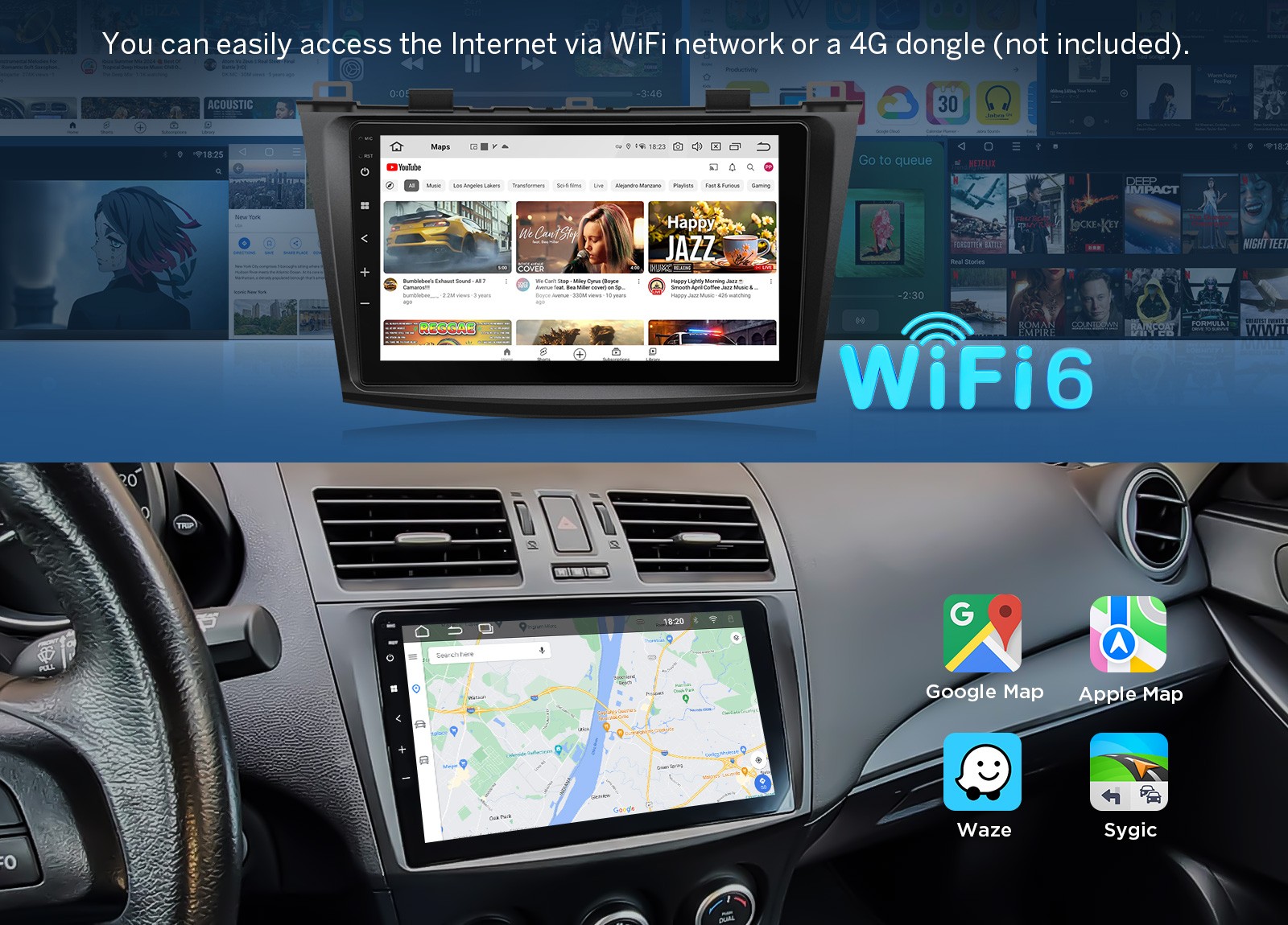 CAM+OBD+DVR+For Mazda 3 10-13 Q63SE Android 10 9″ IPS Car Stereo GPS Radio DAB+