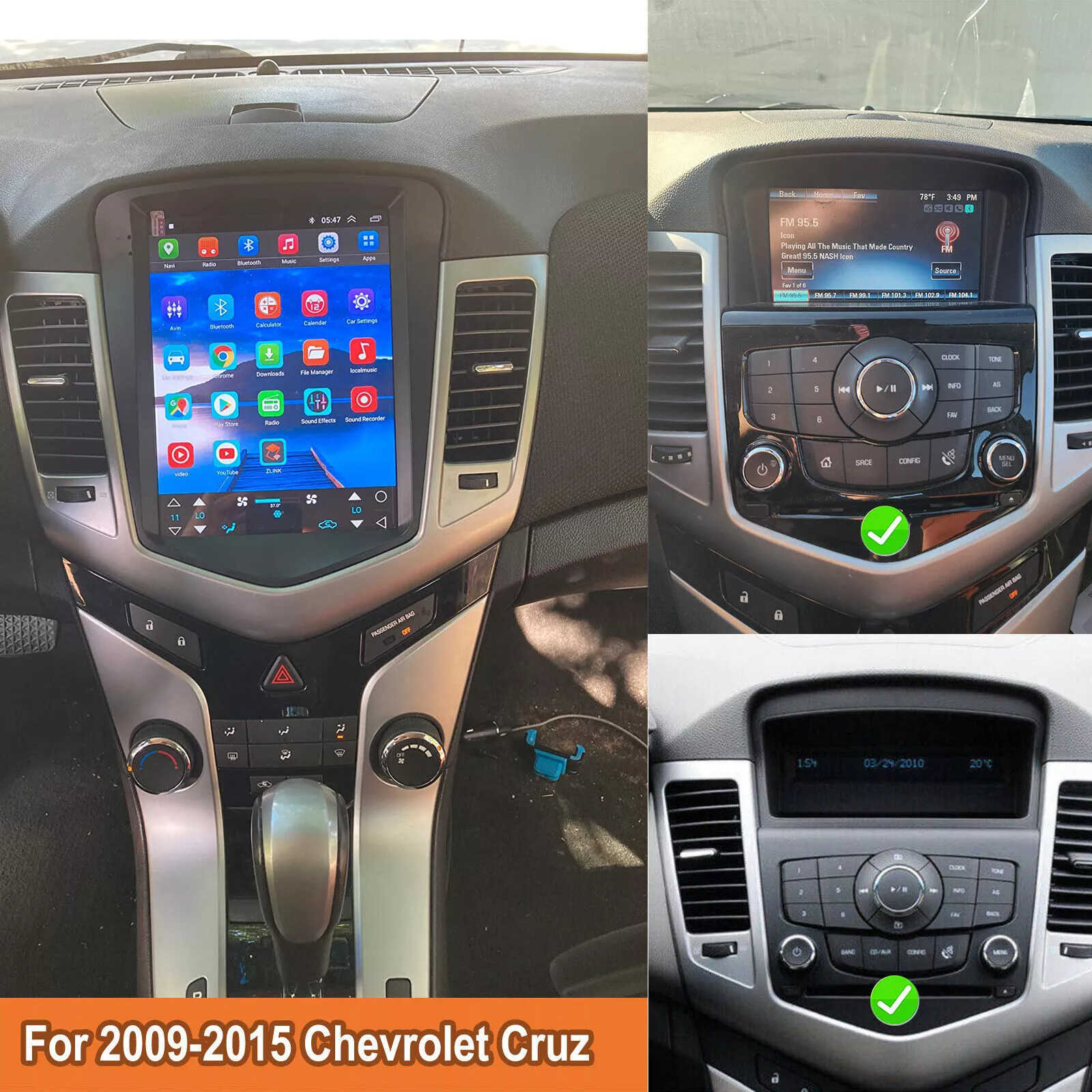 Android 13 Carplay Car Stereo Radio For Chevrolet Cruze 2009-2015 GPS Head Units