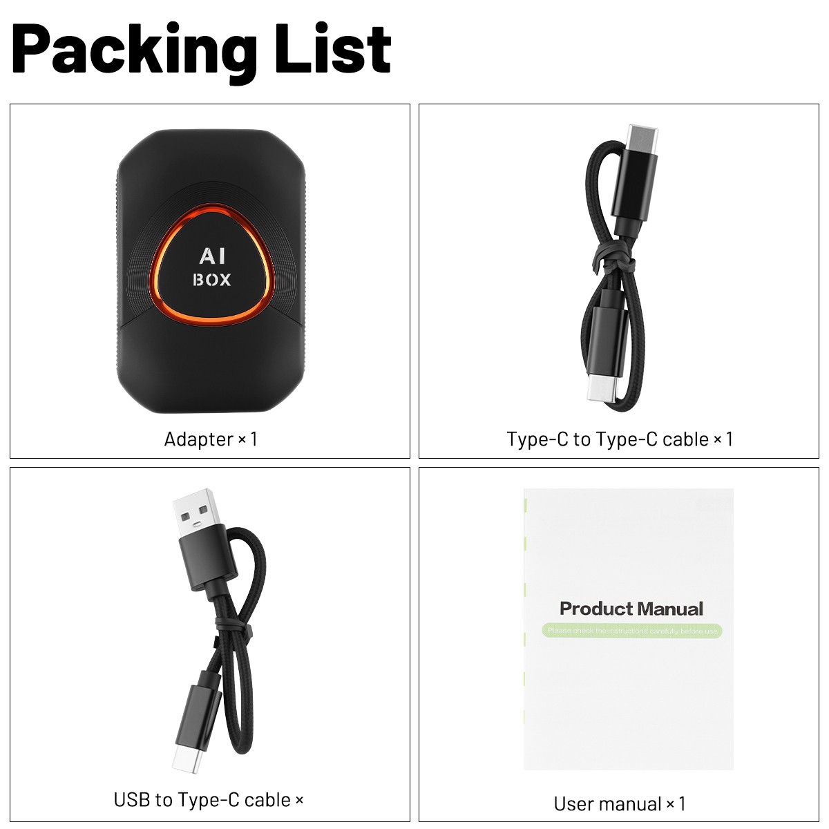 4-in-1 Wireless CarPlay AI box Android Auto Adapter Converter w/ Netflix YouTube