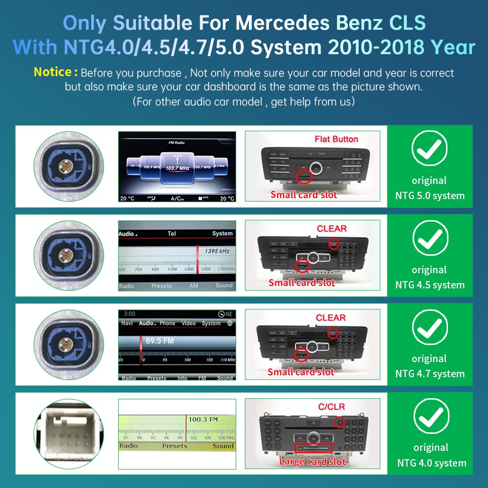 12.3″ Ultra-thin Wireless Touch Screen Carplay For Benz CLS W218 X218 2010-2018