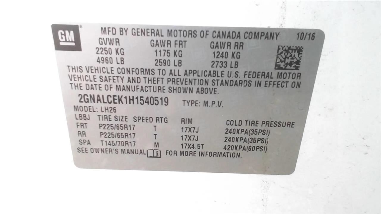 Audio Equipment Radio Receiver AM-FM-MP3-USB Opt Ufu Fits 16-17 EQUINOX 32163487