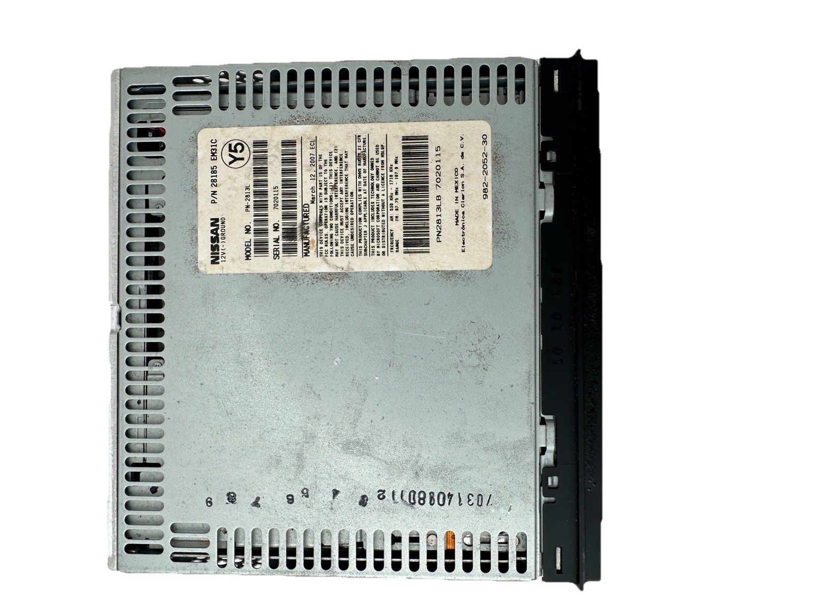 2007-2009 NISSAN VERSA RADIO RECEIVER AM-FM-6 DISC CD PLAYER ID- PN-2813L Untest