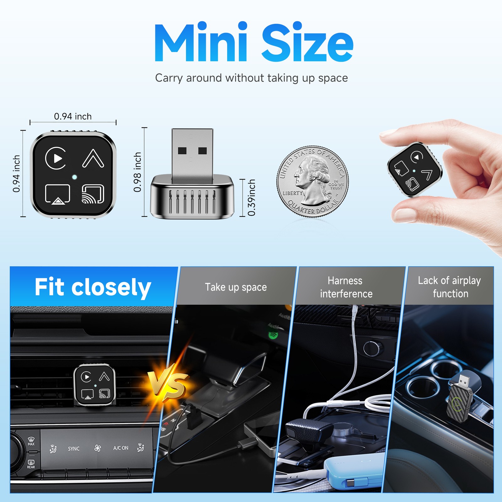 4 IN 1 CarPlay Adapter for Apple iPhone/Android Auto/AirPlay/Miracast 2026 NEW