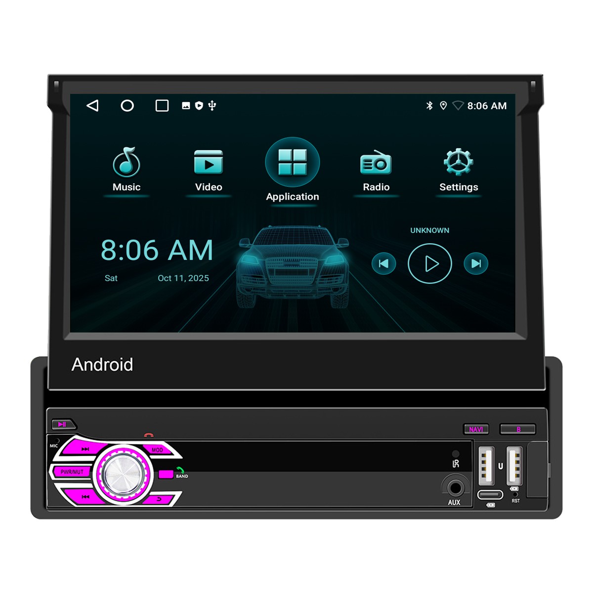 Universal 1DIN Android Car Radio Bluetooth GPS Sat Nav USB DAB+ CarPlay WIFI 64GB