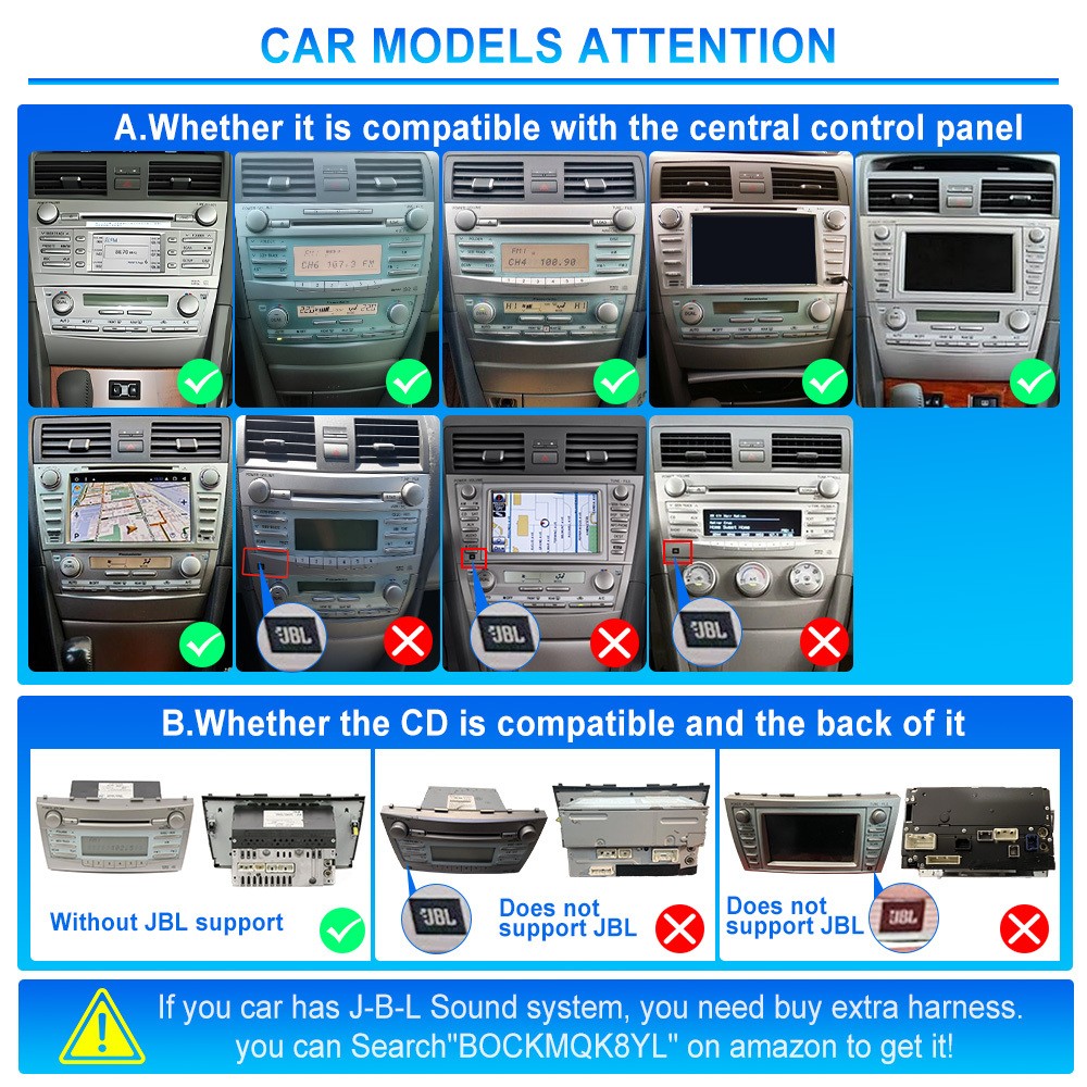 For TOYOTA CAMRY 2007-2011 Apple Carplay Android 15 Car Stereo Radio GPS Navi BT