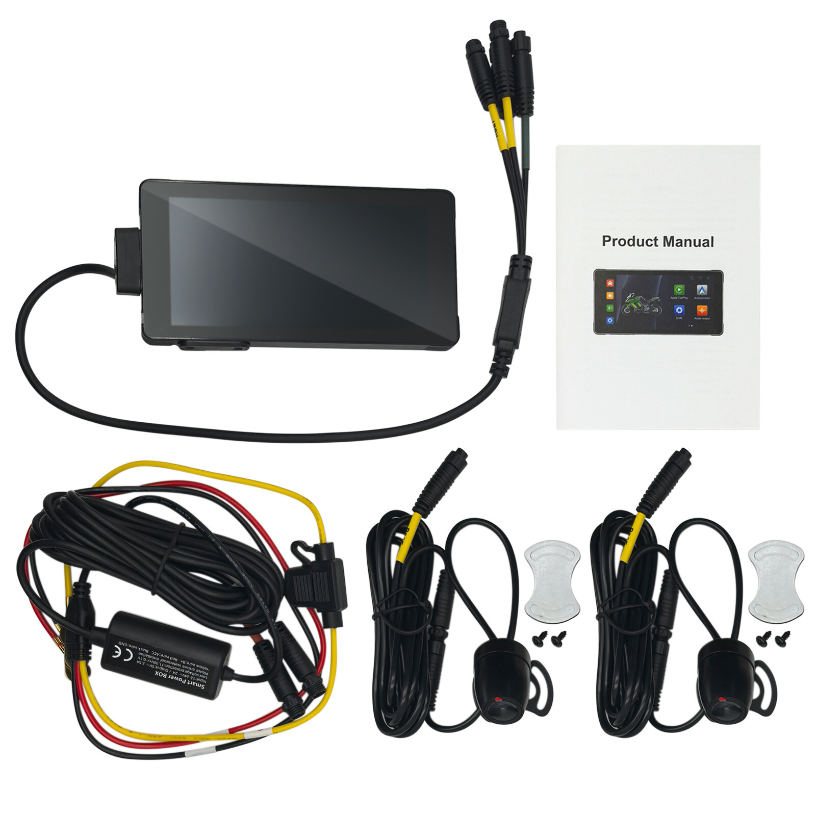 5.5″ Touch Screen Motorcycle Dash Cam Apple CarPlay & Android Auto 64GB TF Card