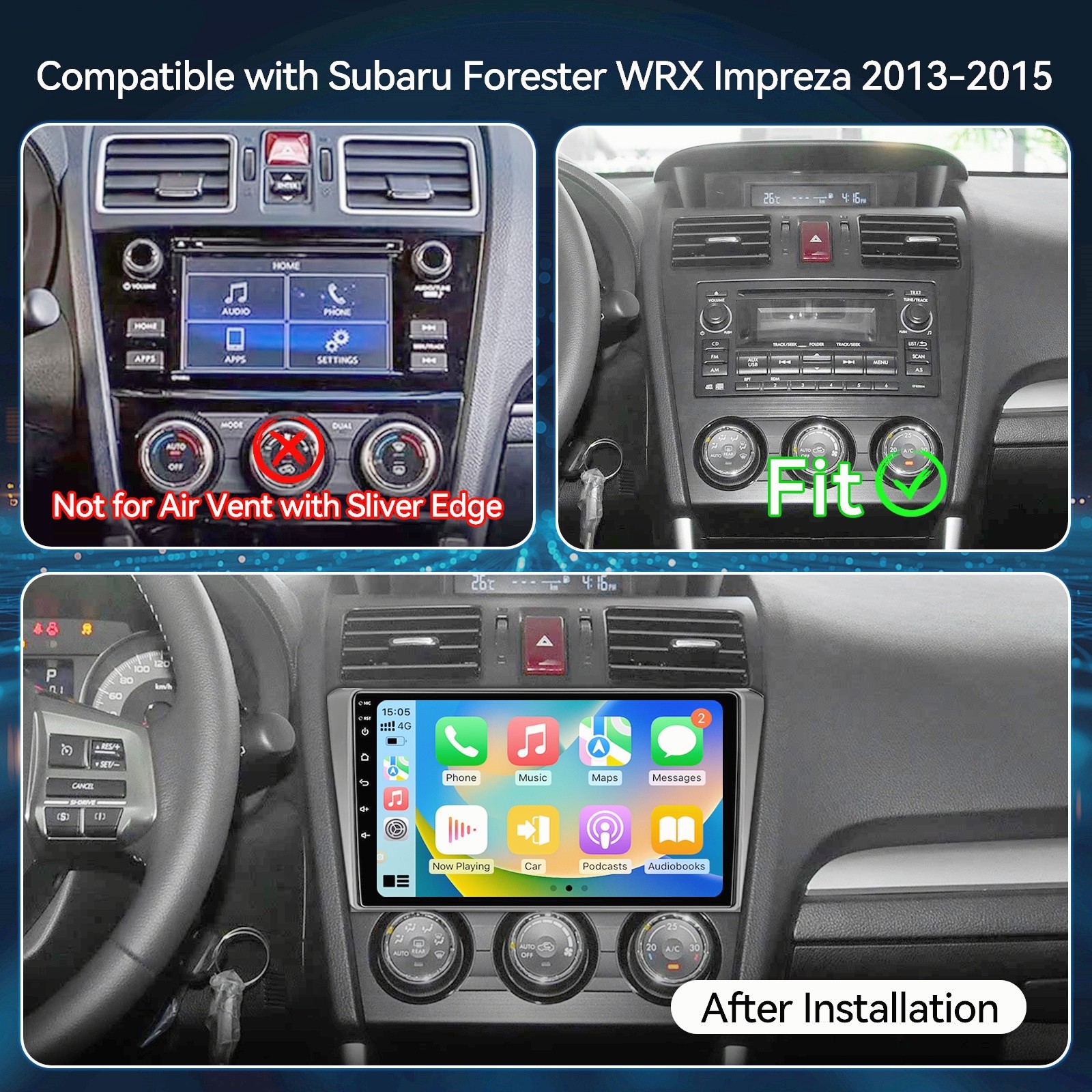 9 In Android 13 Car Radio 2+64G Stereo For Subaru Forester WRX Impreza 2013-2015
