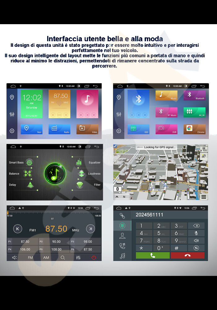 “CAR TABLET BLACK FOR FORD KUGA CAR RADIO ANDROID 10 4G MEMORY + 64G ROM WI-FI GPS 7”
